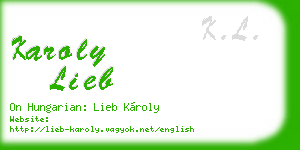 karoly lieb business card